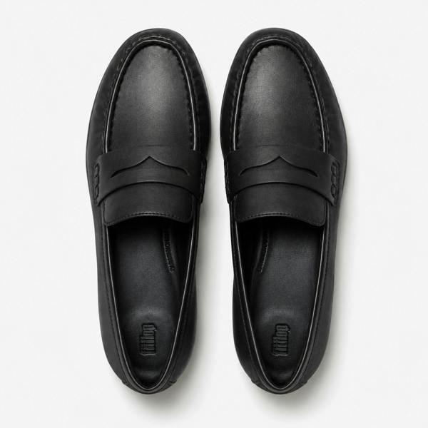 FitFlop DELICATO LEATHER Loafer Shoes in Black