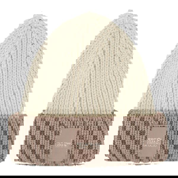 Regatta Childrens/Kids Connora Fisherman Logo Beanie - Light Vanilla/Warm Taupe - 