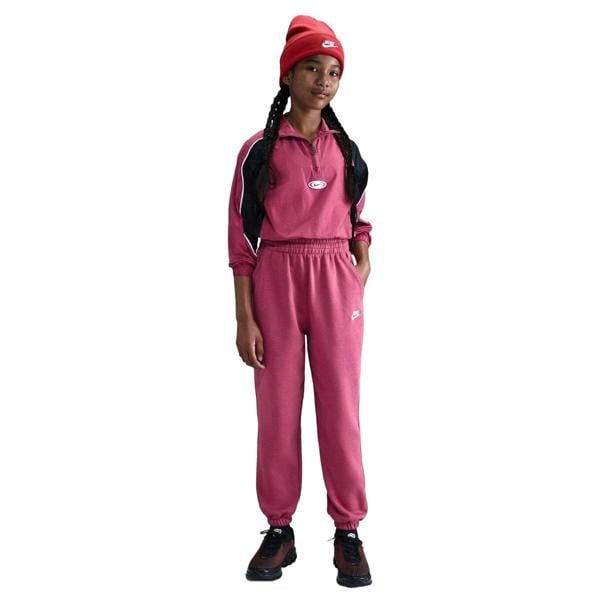 Nike Girls Cotton Blend Jogging Bottoms - Beet - 