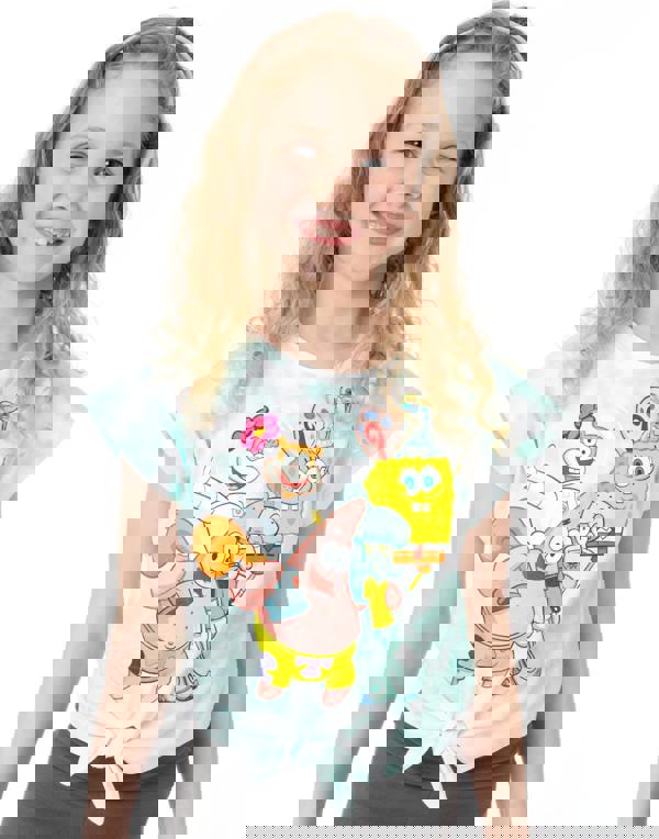 SpongeBob SquarePants Girls Blue Short Sleeved T-Shirt