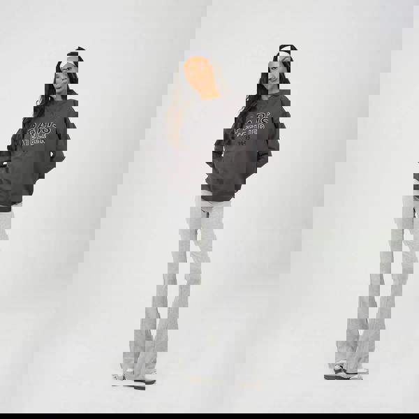 Brave Soul Charcoal Crew Neck Embroidered Sweatshirt - Charcoal Image 3