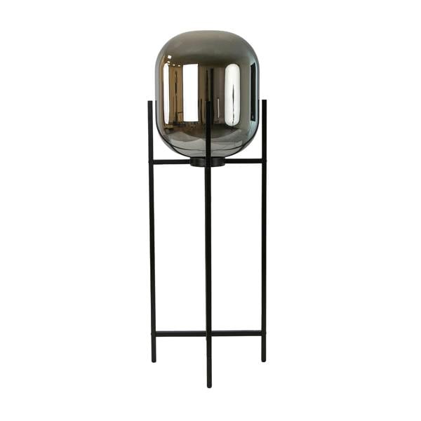 Angel Cerdá Floor lamp in grey smoked mirror-effect glass and black steel 8087
