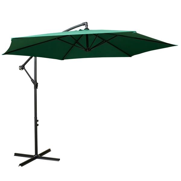 Samuel Alexander 3m Hanging Banana Cantilever Garden Parasol with Cover in Green