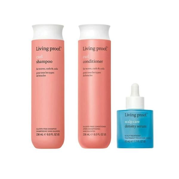 Living Proof PACK Curl Shampoo 236ml, Curl Conditioner 236ml & Scalp Care Density Serum 50ml