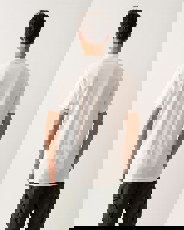 Armani Exchange Mens Regular Fit Mercerised Cotton T-Shirt - Off White U0009