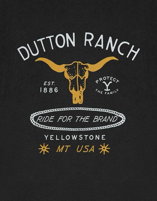 Yellowstone Mens Black Ride For The Brand Short Sleeved T-Shirt