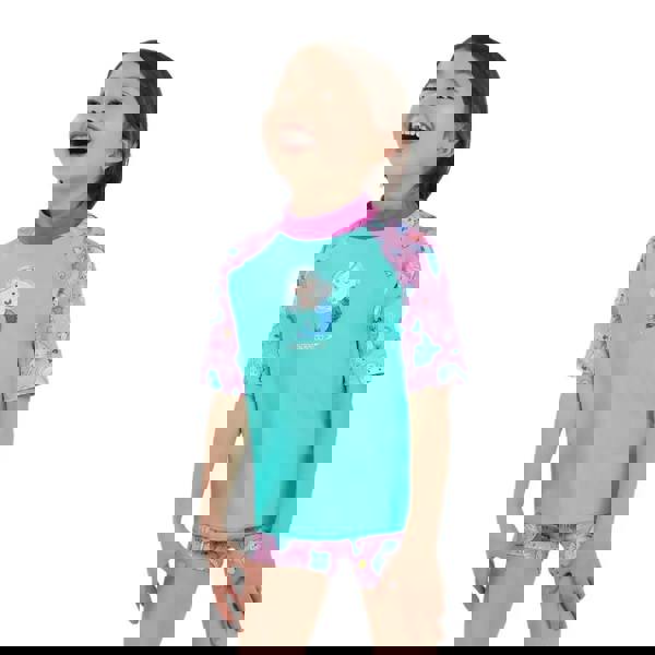 Speedo Tots Girls Printed Sun Protection Mermaid Rash Guard Shirt