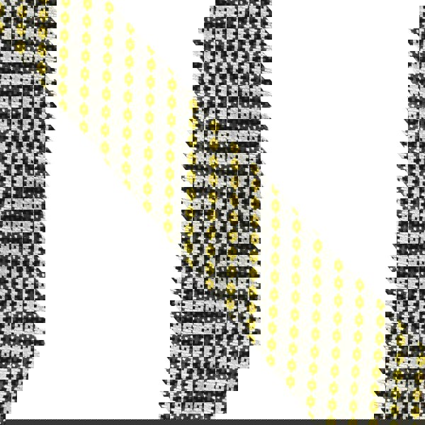 Dunhill woven silk check pattern tie yellow brown and white