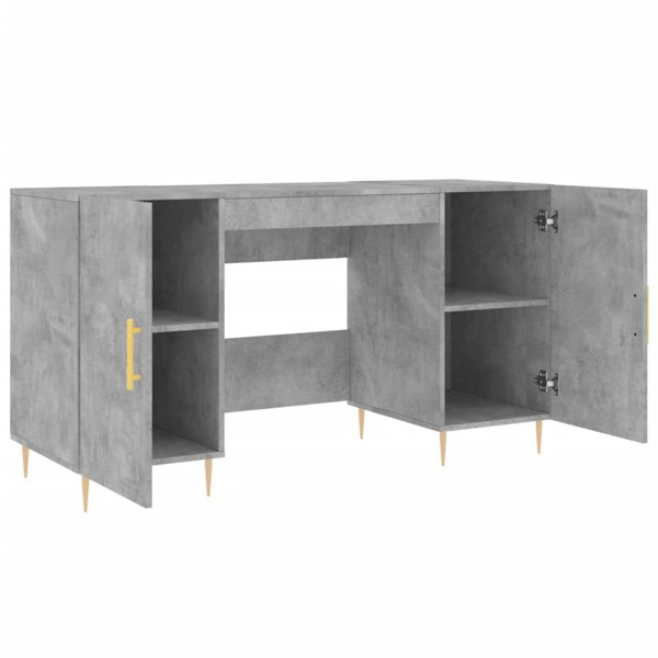 Berkfield Desk Concrete Grey 140x50x75 cm Engineered Wood
