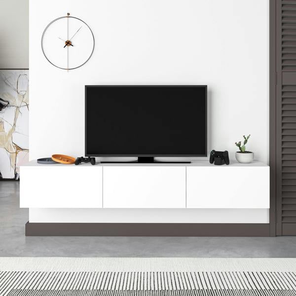 Decortie Francy Modern Wall Mounted TV Unit 55" Multimedia Centre 180cm