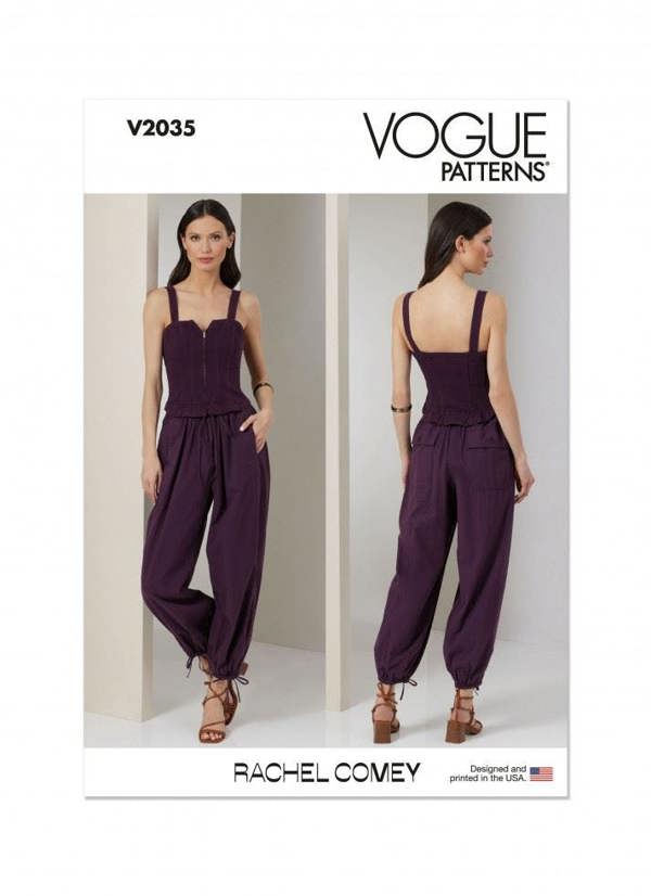 Vogue Sewing Pattern 2035, Jumpsuits for Women, H5(6-8-10-12-14) - Advanced