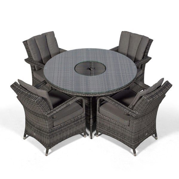Giardino Arizona Round 4 Seater Patio Dining Set with Ice Bucket Drinks Cooler