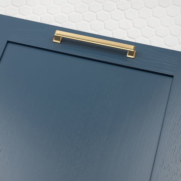 Handle & Home Brushed Brass Square Handle and Coordinating Knob