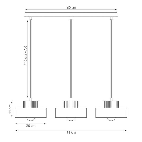 Emibig KIVI Pendant Lamp 3 x E27 Black