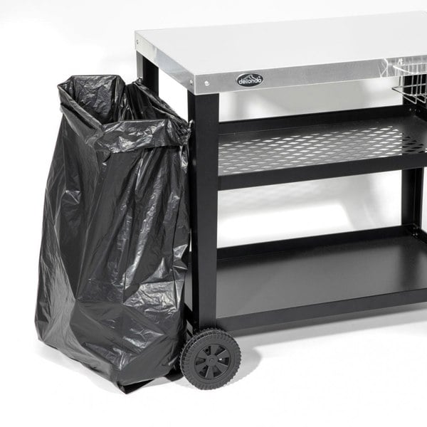 Stainless Steel Top BBQ & Grill Trolley - Food Prep Dolley Outdoor Cooking Stand - LoopsDirect