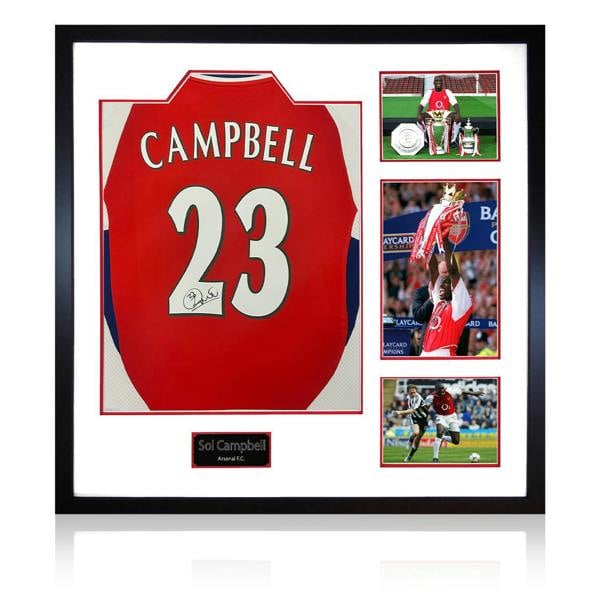 Sol Campbell Signed Arsenal Shirt Elite Frame