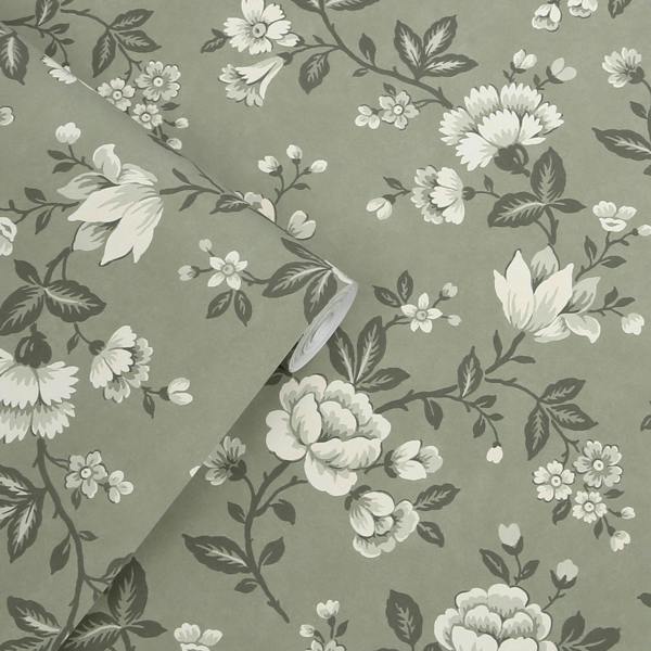 Laura Ashley Bradenbury Trail Antique Green wallpaper