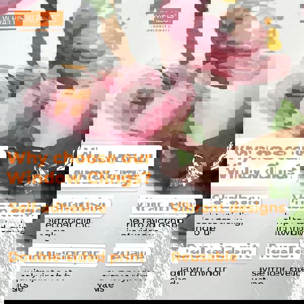 WALPLUS WSW6022 - Cherry Blossom Flowers Watercolour with Birds On The Branch Window Clings