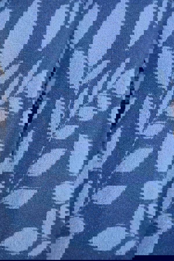 Mudflower Leaf Print Fluffy Yarn Jumper