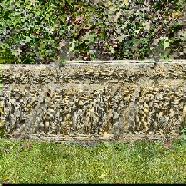 Rectangular Stone Cast Roman design Wall Plaque