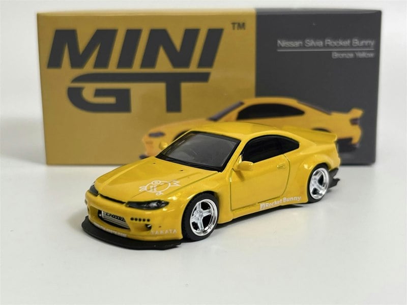 Mini GT Nissan Silvia Rocket Bunny RHD Bronze Yellow RHD 1:64 Scale Mini GT MGT00643R