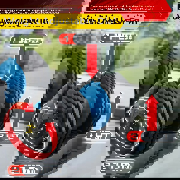 Strongology Urban25 Home Fitness Black and Blue Adjustable Smart Dumbbell from 2.5kg up to 25kg Training Weights