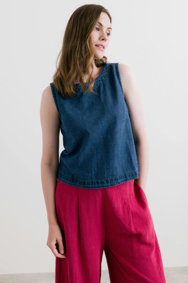 Lily & Me Cora Denim Button Back Vest