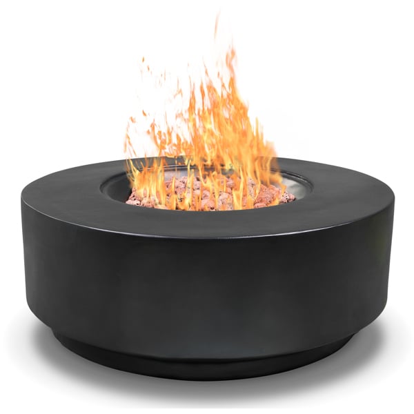 Homeology FUSION Light Black Lavish Garden & Patio Gas Fire Pit with Eco-Stone Finish - Fully Assembled