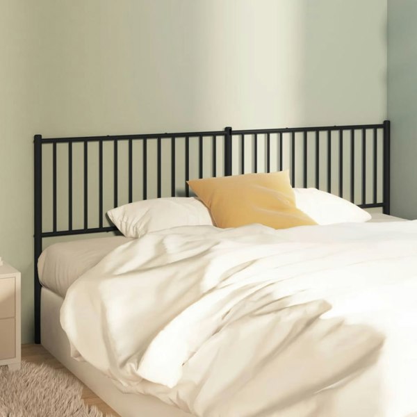 Berkfield Metal Headboard Black 193 cm