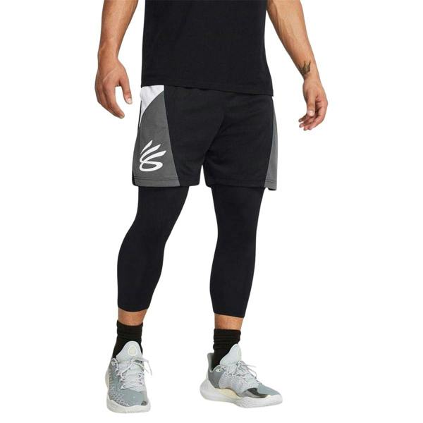 Under Armour Mens Graphic Print Basketball Shorts - Black/Grey - 