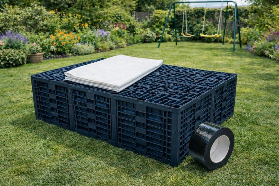 400L Soakaway Crate Kit with Geotextile Membrane & Tape | Pennine Drainage System | Spudulica