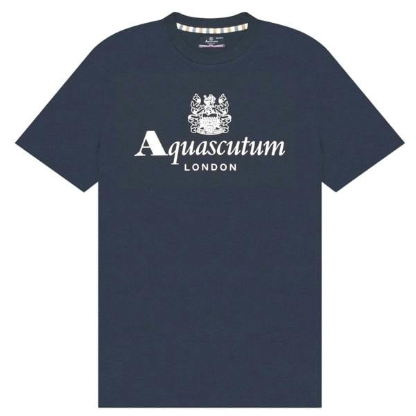 Aquascutum Active Beach Basic Big Logo T-Shirt Navy Navy Blue T-Shirt S