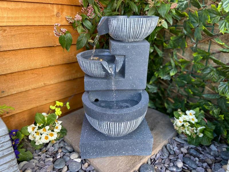 Tranquillity Water Features 3 Bowl Pour Contemporary Water Feature