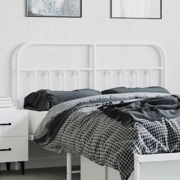 Berkfield Metal Headboard White 135 cm