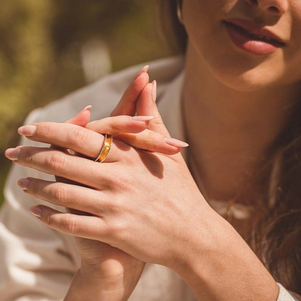 Sterling Silver Shimmer Textured Rings - Reeves & Reeves