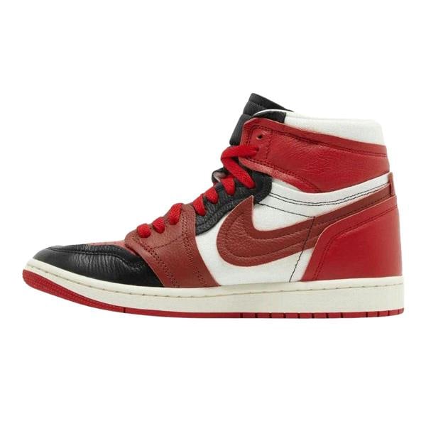 Nike Womens/Ladies Air Jordan 1 Leather Trainers - Red/White/Black - 