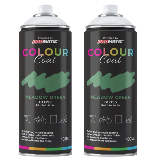 Colour Coat 2X Meadow Green RAL 140 50 50 Gloss Spray Paint 400ml
