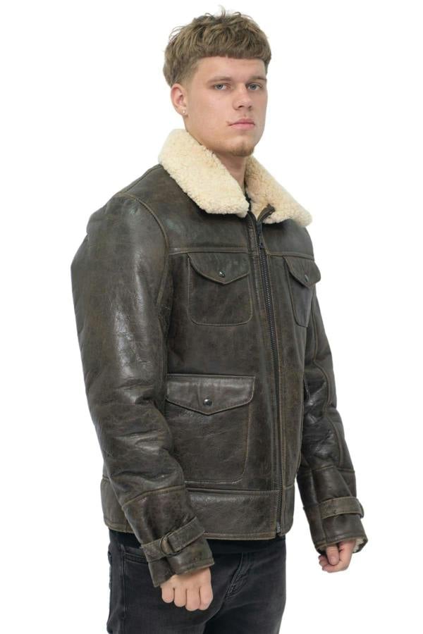 Infinity Leather Mens Sheepskin Classic Safari Jacket-Arezzo