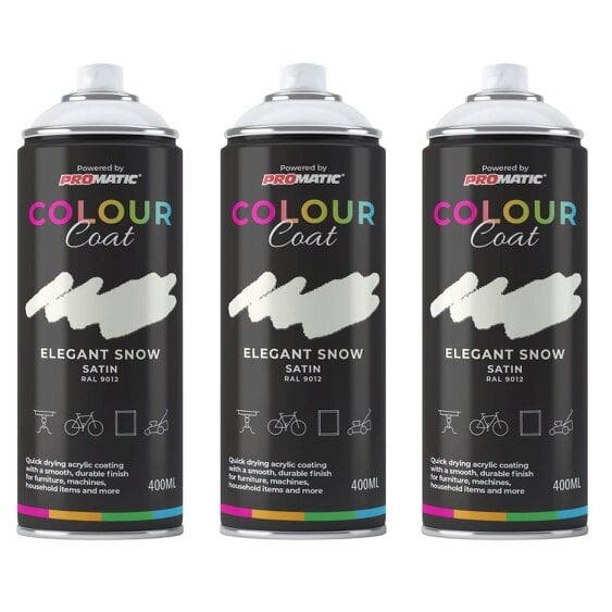 Colour Coat 3X Elegant Snow RAL 9012 Satin Spray Paint 400ml