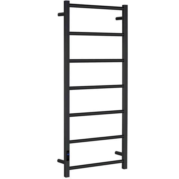 Matt black towel warmer