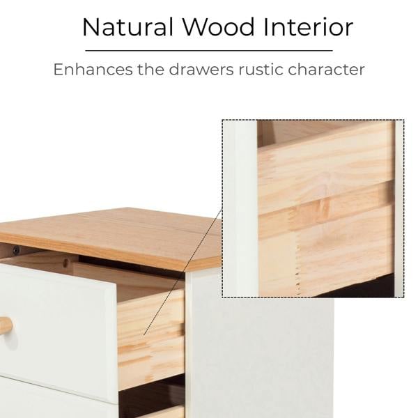 Core Products Set of 2 Colorado Rustic White 3-Drawer Bedside Cabinets