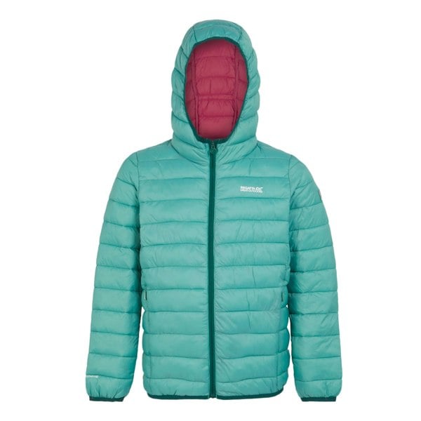 Regatta Girls Marizion Hooded Padded Jacket - Dusty Green/Deep Pink