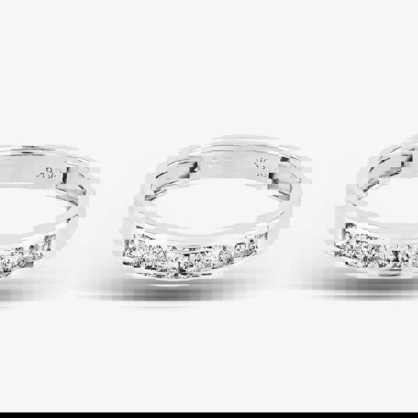 T. H. Baker 9ct White Gold 0.20ct Diamond Channel Set Half Eternity Ring TH010395R