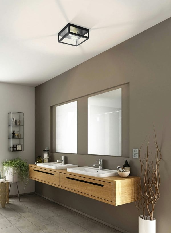 EGLO Amezola 2-Light Caged Wall Or Ceiling Light