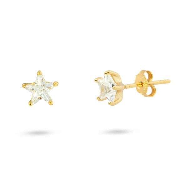 Gold Trip Crystal Star Stud Earrings