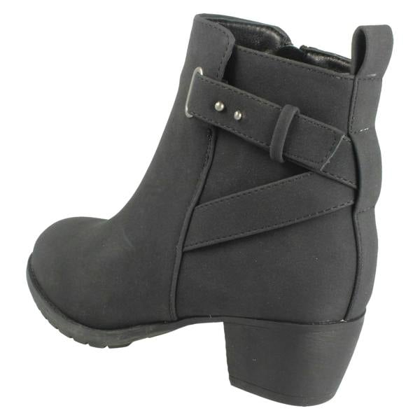 Spot On Ladies Spot On Extra Wide Fit Zip Up Ankle Boots F51259