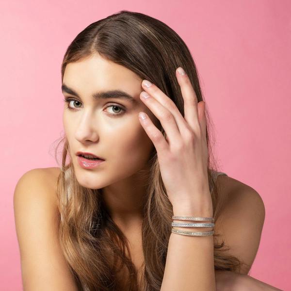 Paragon Cuff Bangle with Cubic Zirconia - namana.london