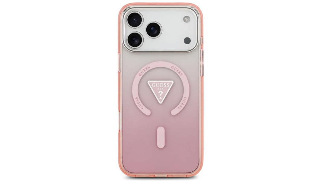 Guess IML Gradient Triangle Logo Case with MagSafe for iPhone 17 Pro Max 6.9" Pink - GUHMP17XHGTMLCGP