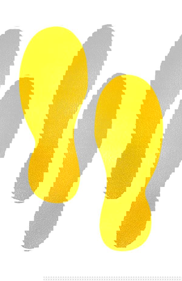 Durable Heavy Duty Adhesive Floor Marking Foot Shape | 5 Pairs | Yellow