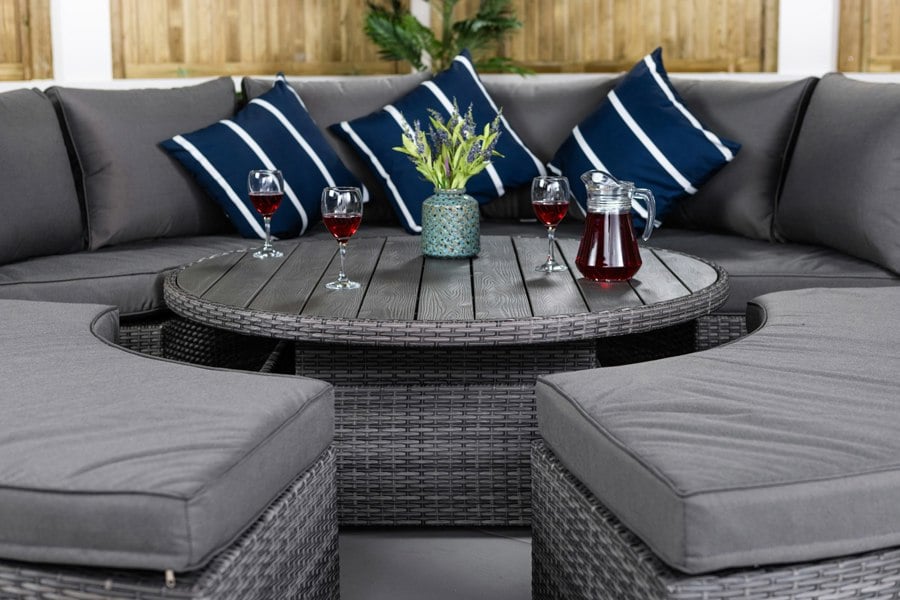 Giardino Delphi 3-in-1 Modular Round Sofa Daybed & Dining Set